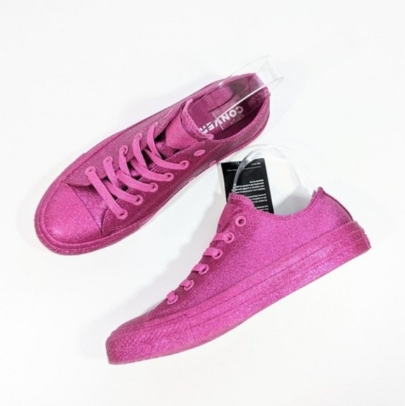 Converse CTAS OX Fuchsia Pink Glitter Sneaker Women's 6 - Picture 1 of 6
